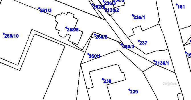 Parcela st. 260 v KÚ Krč, Katastrální mapa