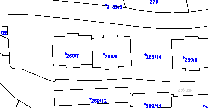 Parcela st. 269/6 v KÚ Krč, Katastrální mapa