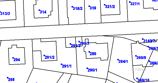 Parcela st. 290/2 v KÚ Krč, Katastrální mapa