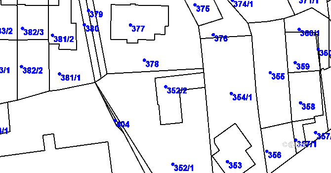 Parcela st. 352/2 v KÚ Krč, Katastrální mapa
