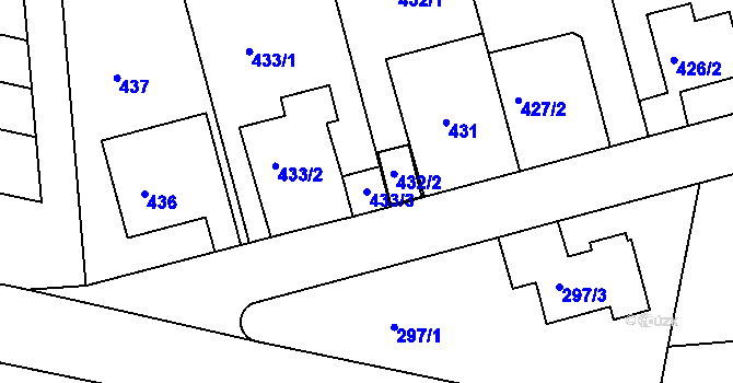 Parcela st. 433/3 v KÚ Krč, Katastrální mapa