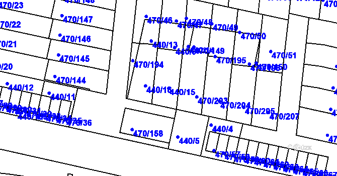 Parcela st. 440/15 v KÚ Krč, Katastrální mapa