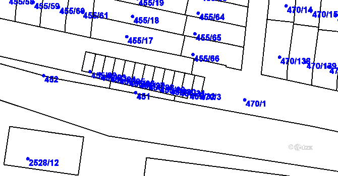 Parcela st. 455/30 v KÚ Krč, Katastrální mapa