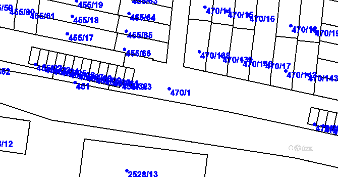Parcela st. 470/1 v KÚ Krč, Katastrální mapa