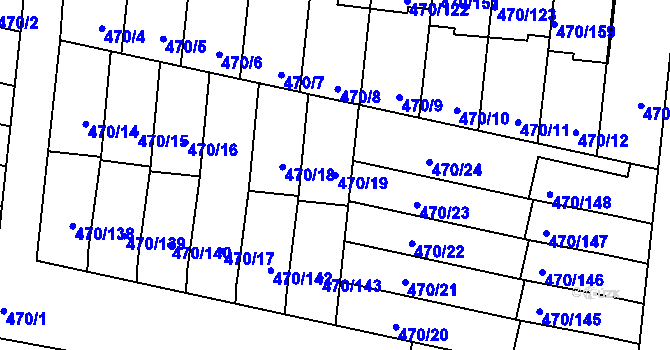 Parcela st. 470/19 v KÚ Krč, Katastrální mapa