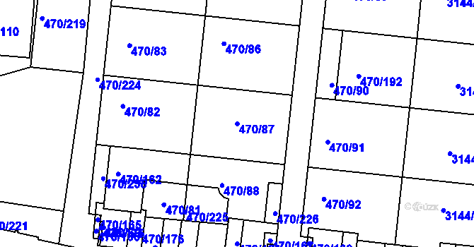Parcela st. 470/87 v KÚ Krč, Katastrální mapa