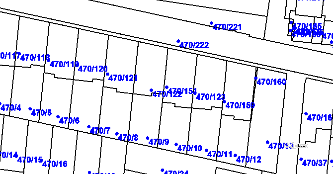 Parcela st. 470/151 v KÚ Krč, Katastrální mapa