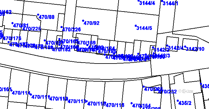 Parcela st. 470/171 v KÚ Krč, Katastrální mapa