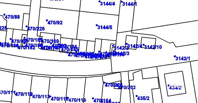 Parcela st. 470/189 v KÚ Krč, Katastrální mapa