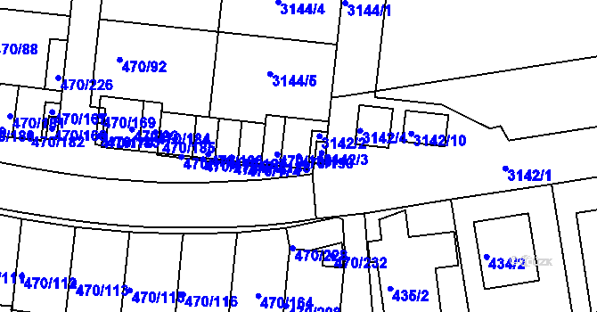 Parcela st. 470/190 v KÚ Krč, Katastrální mapa