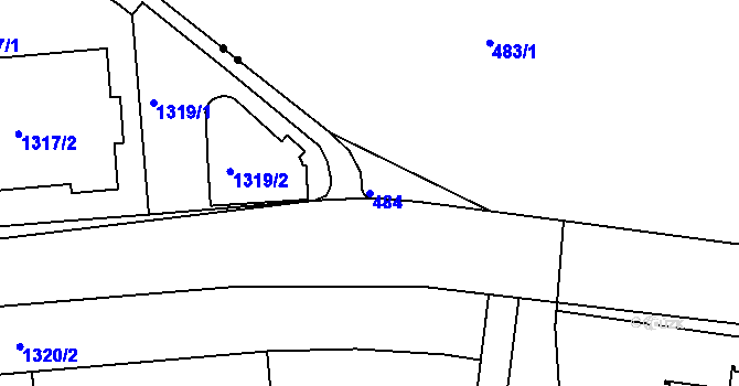 Parcela st. 484 v KÚ Krč, Katastrální mapa