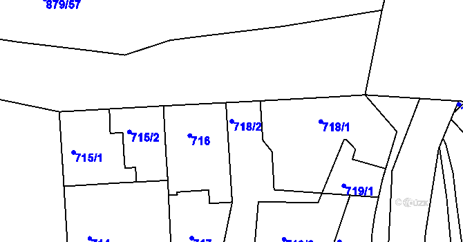 Parcela st. 718/2 v KÚ Krč, Katastrální mapa