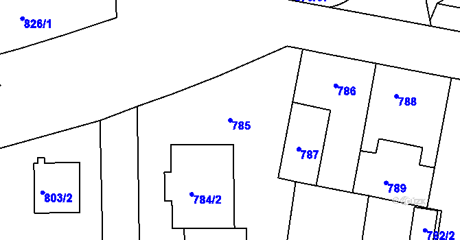 Parcela st. 785 v KÚ Krč, Katastrální mapa