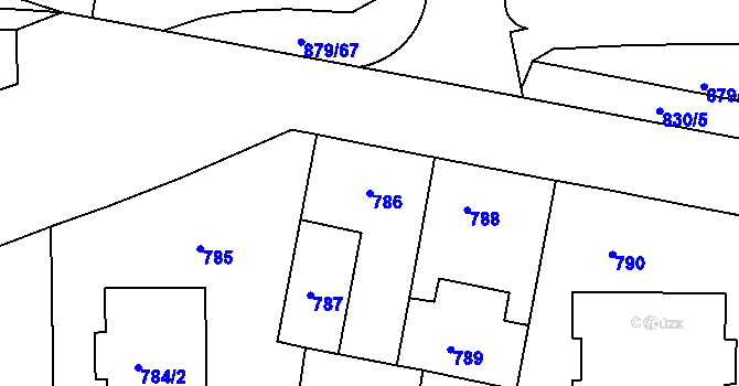 Parcela st. 786 v KÚ Krč, Katastrální mapa