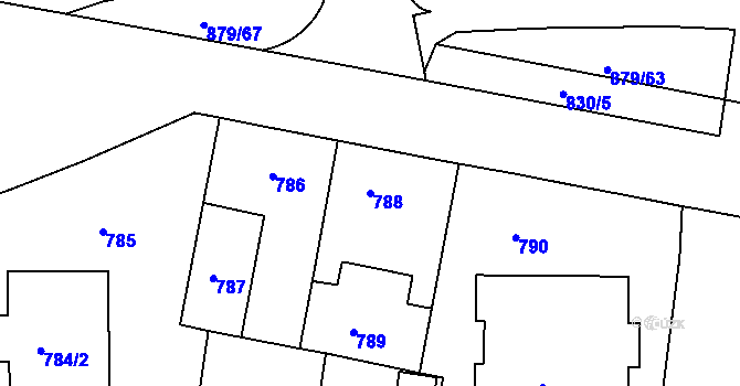 Parcela st. 788 v KÚ Krč, Katastrální mapa
