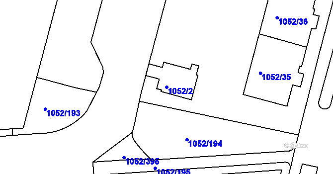Parcela st. 1052/2 v KÚ Krč, Katastrální mapa