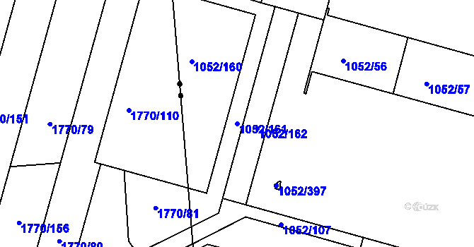 Parcela st. 1052/161 v KÚ Krč, Katastrální mapa