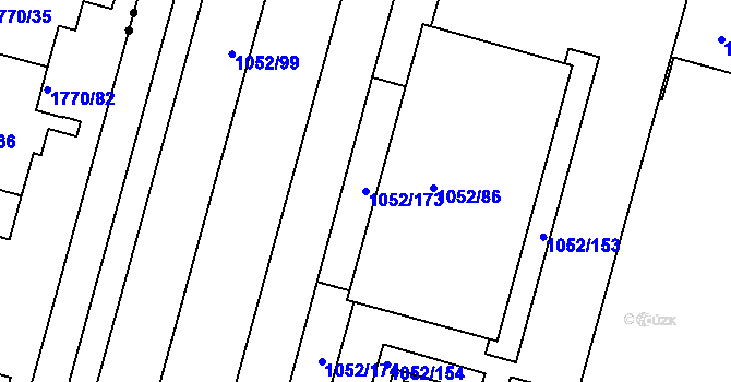 Parcela st. 1052/173 v KÚ Krč, Katastrální mapa