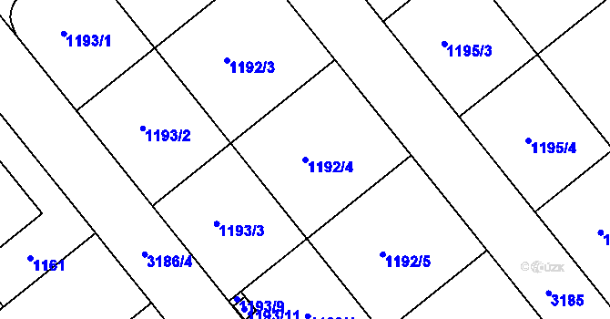 Parcela st. 1192/4 v KÚ Krč, Katastrální mapa