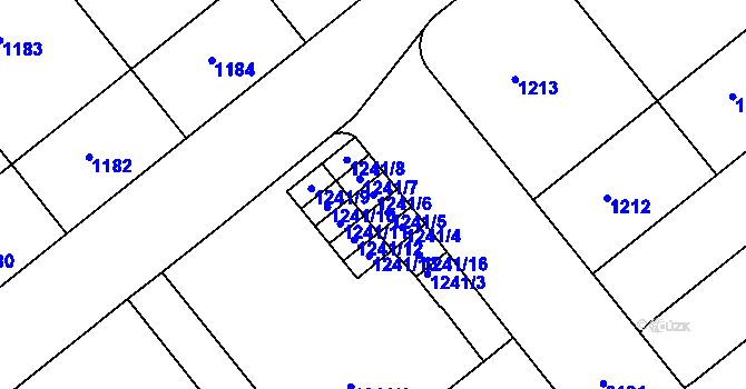 Parcela st. 1241/6 v KÚ Krč, Katastrální mapa