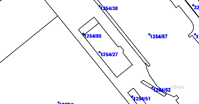 Parcela st. 1254/27 v KÚ Krč, Katastrální mapa