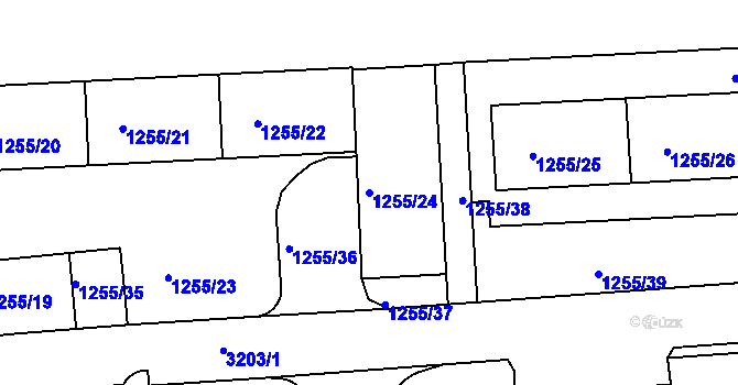 Parcela st. 1255/24 v KÚ Krč, Katastrální mapa