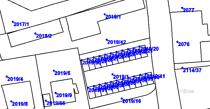 Parcela st. 2019/26 v KÚ Krč, Katastrální mapa
