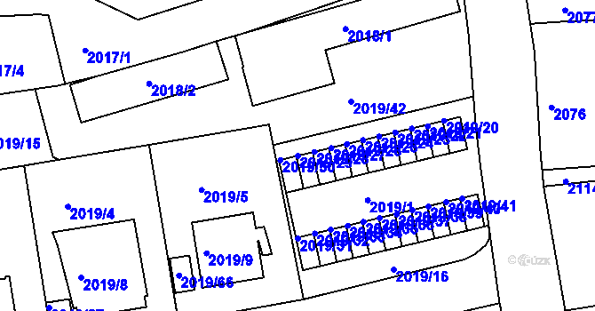 Parcela st. 2019/29 v KÚ Krč, Katastrální mapa