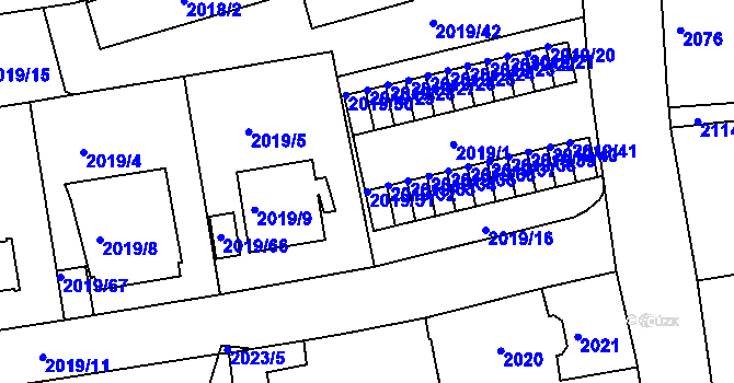 Parcela st. 2019/31 v KÚ Krč, Katastrální mapa