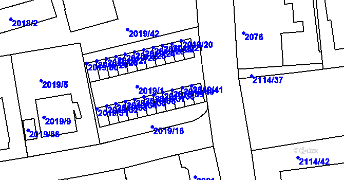 Parcela st. 2019/39 v KÚ Krč, Katastrální mapa