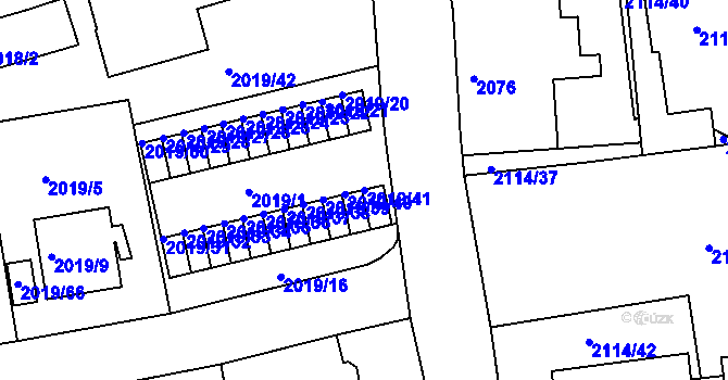 Parcela st. 2019/41 v KÚ Krč, Katastrální mapa