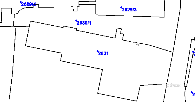 Parcela st. 2031 v KÚ Krč, Katastrální mapa