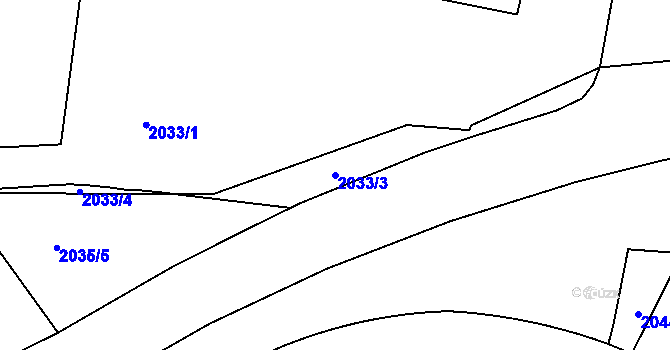 Parcela st. 2033/3 v KÚ Krč, Katastrální mapa