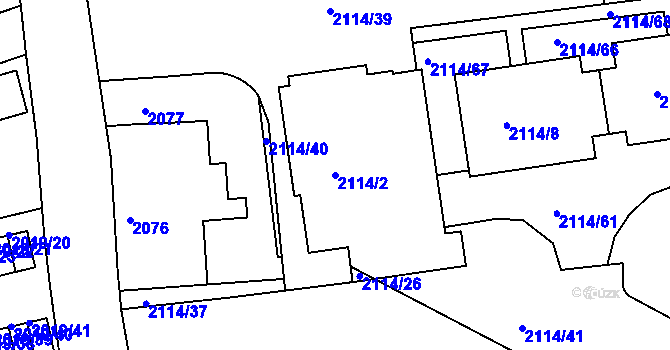 Parcela st. 2114/2 v KÚ Krč, Katastrální mapa