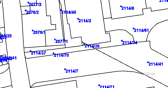 Parcela st. 2114/26 v KÚ Krč, Katastrální mapa
