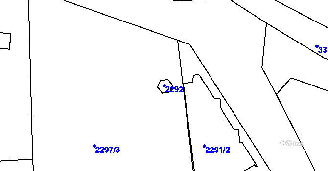 Parcela st. 2292 v KÚ Krč, Katastrální mapa