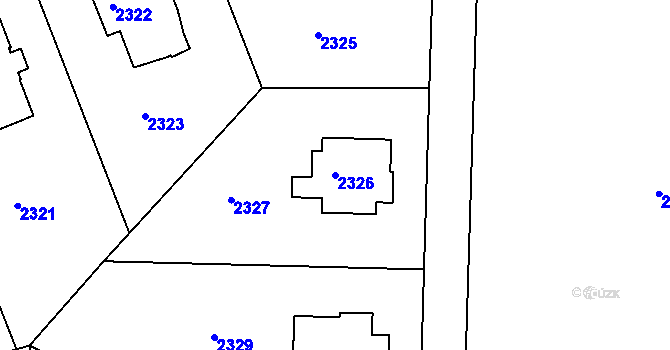 Parcela st. 2326 v KÚ Krč, Katastrální mapa