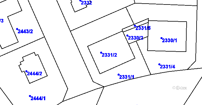 Parcela st. 2331/2 v KÚ Krč, Katastrální mapa