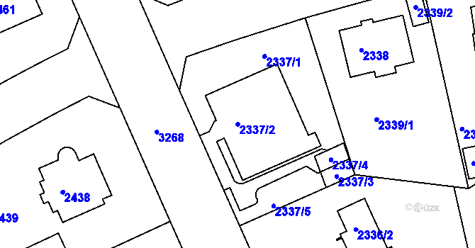 Parcela st. 2337/2 v KÚ Krč, Katastrální mapa