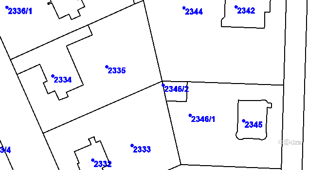 Parcela st. 2346/2 v KÚ Krč, Katastrální mapa