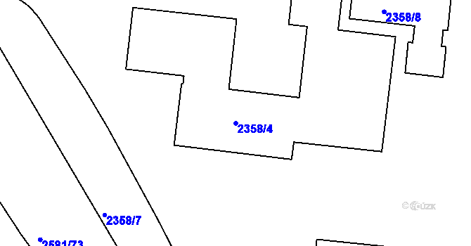 Parcela st. 2358/4 v KÚ Krč, Katastrální mapa