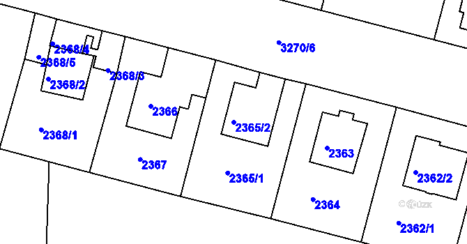 Parcela st. 2365/2 v KÚ Krč, Katastrální mapa
