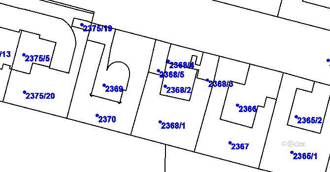 Parcela st. 2368/2 v KÚ Krč, Katastrální mapa
