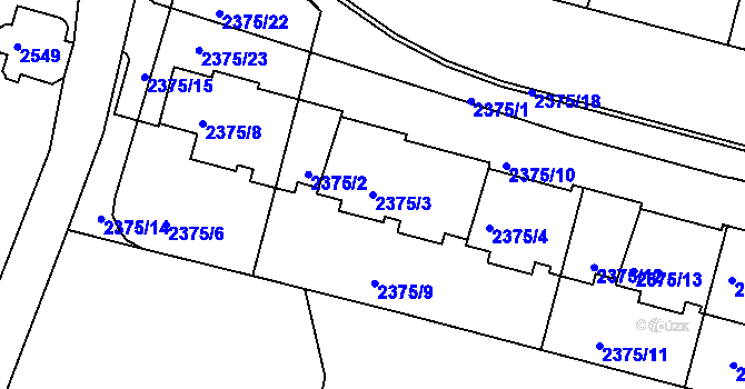 Parcela st. 2375/3 v KÚ Krč, Katastrální mapa