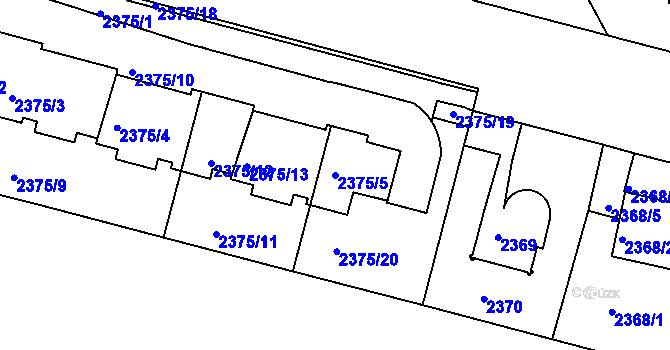 Parcela st. 2375/5 v KÚ Krč, Katastrální mapa