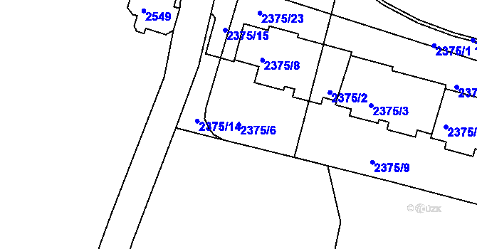 Parcela st. 2375/6 v KÚ Krč, Katastrální mapa