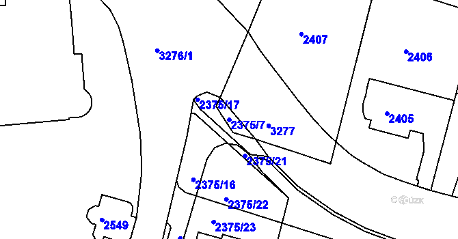 Parcela st. 2375/7 v KÚ Krč, Katastrální mapa