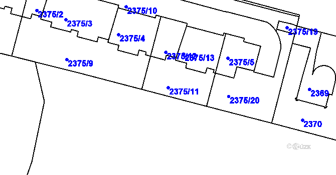 Parcela st. 2375/11 v KÚ Krč, Katastrální mapa