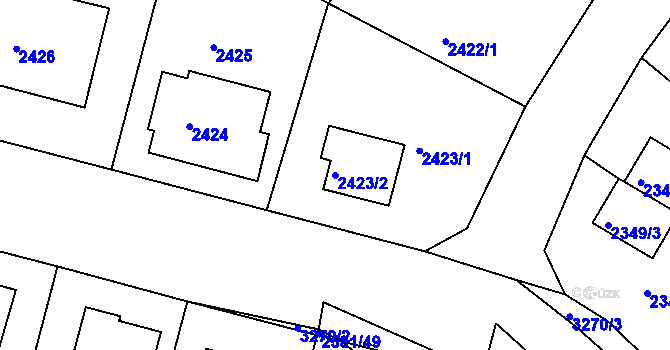 Parcela st. 2423/2 v KÚ Krč, Katastrální mapa