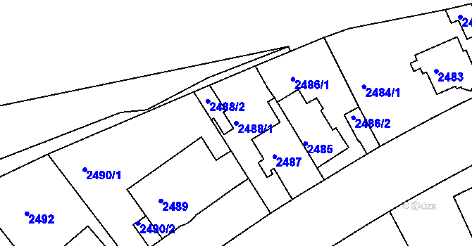 Parcela st. 2488/1 v KÚ Krč, Katastrální mapa